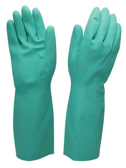 ถุงมือยางไนไตร DEXTOR สีเขียว