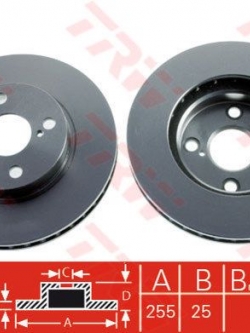 จานเบรคหน้า altis ปี 2001-2007 / trw