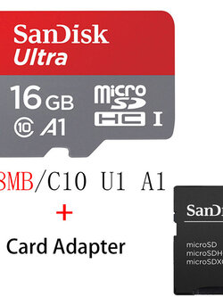 Micro SD Card Class 10 16GB + Card Adapter
