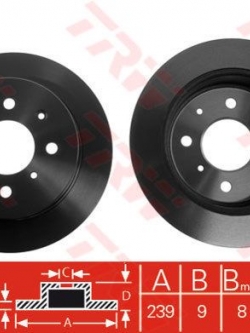 TRW จานเบรค หลัง HONDA CITY 1.5 ZX , แมลงสาบ ปี 2004 - 2007